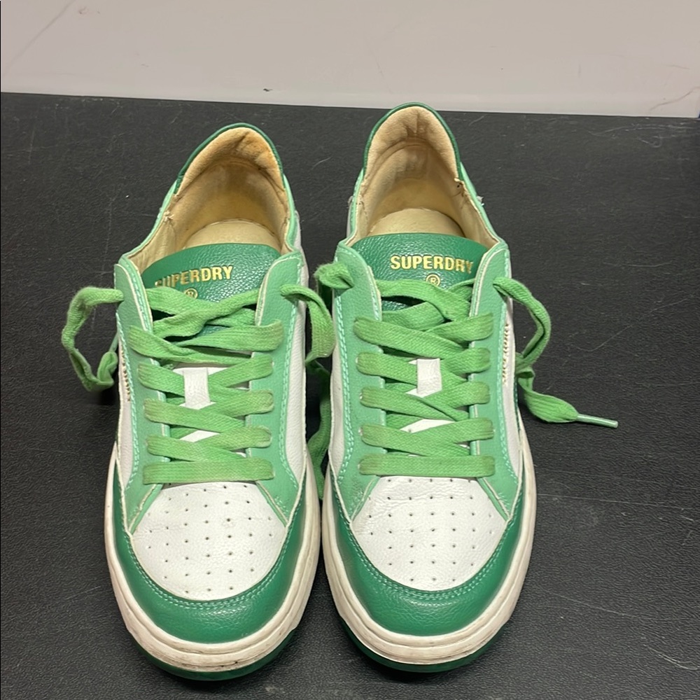 Superdry Green and White Sneakers